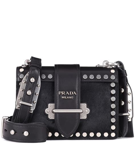 prada cahier soft black|Prada leather bag.